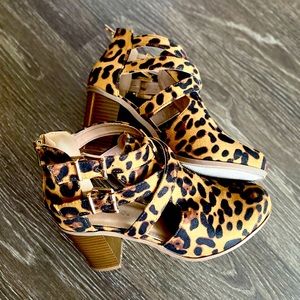 Leopard Block Heel